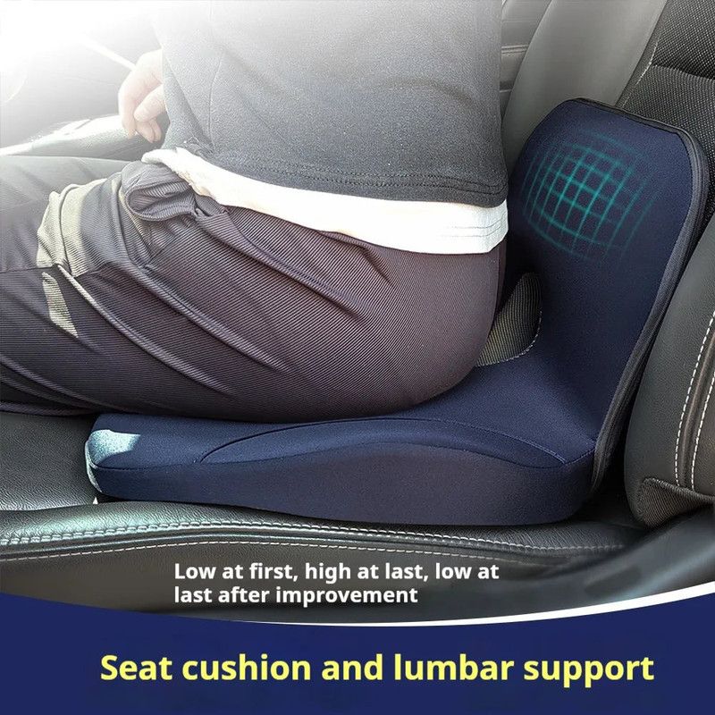 L-Shaped Memory Foam Seat Cushion Ergonomic Hip Lumbar Support view 3