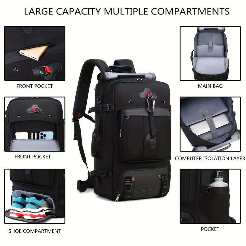 50L Hiking Backpack with Shoe Compartment view 2