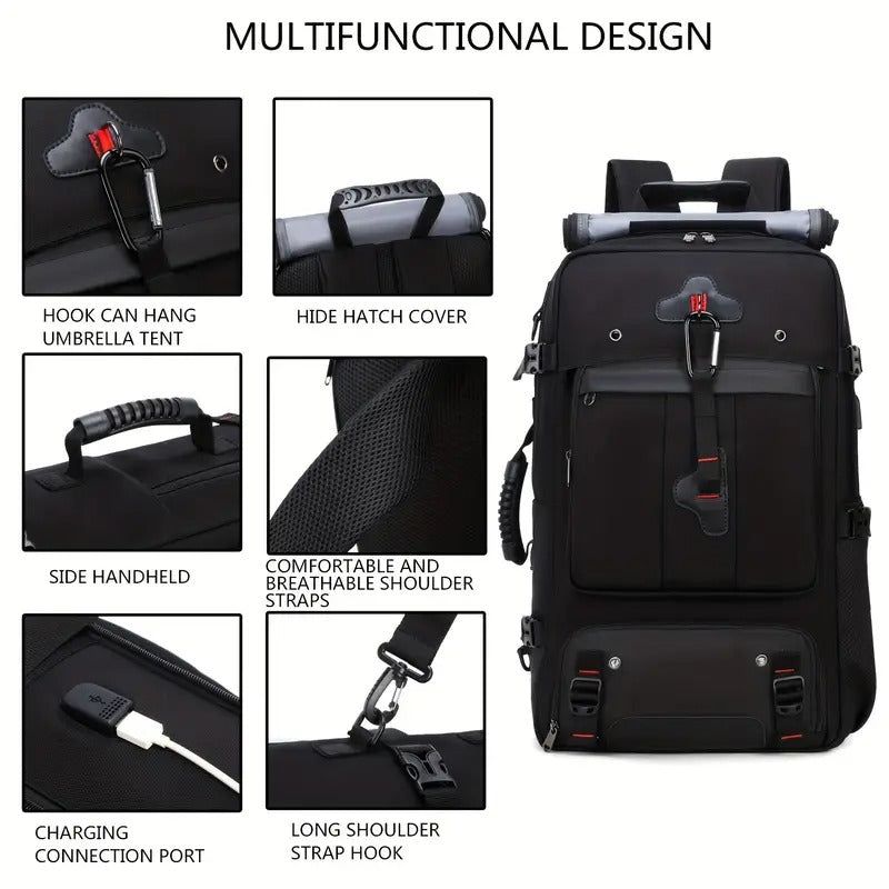 50L Hiking Backpack with Shoe Compartment view 4