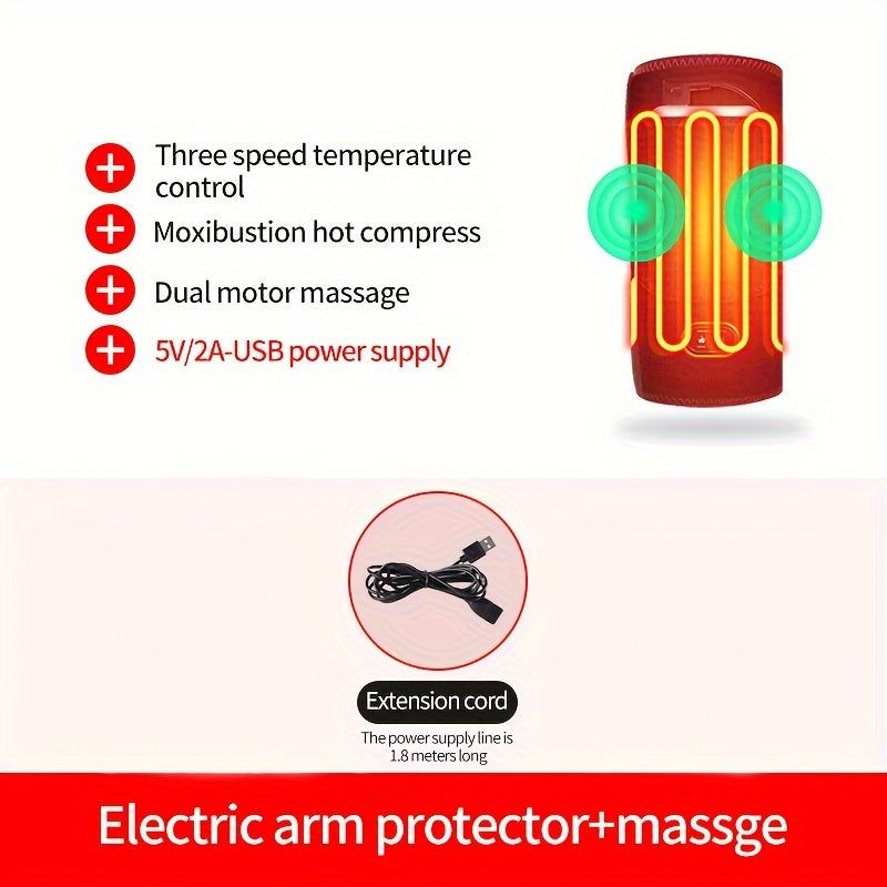 Heated Arm Massager Sleeve with USB Compression Therapy view 2