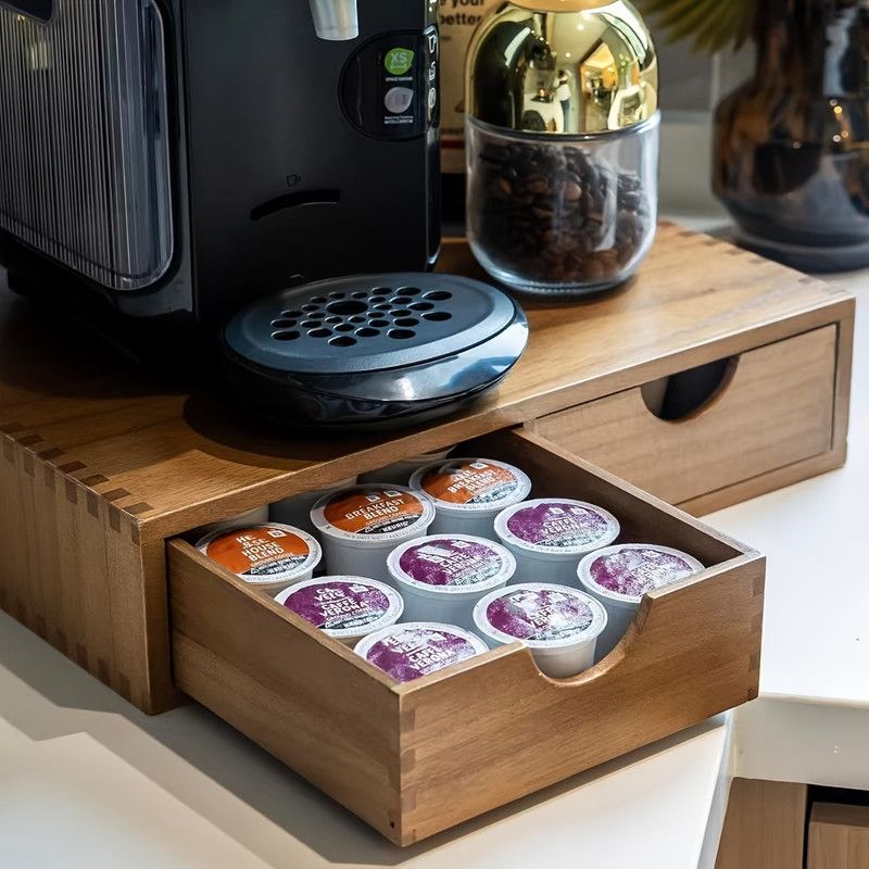 Wooden Storage Cabinet with Drawers Organizer view 2