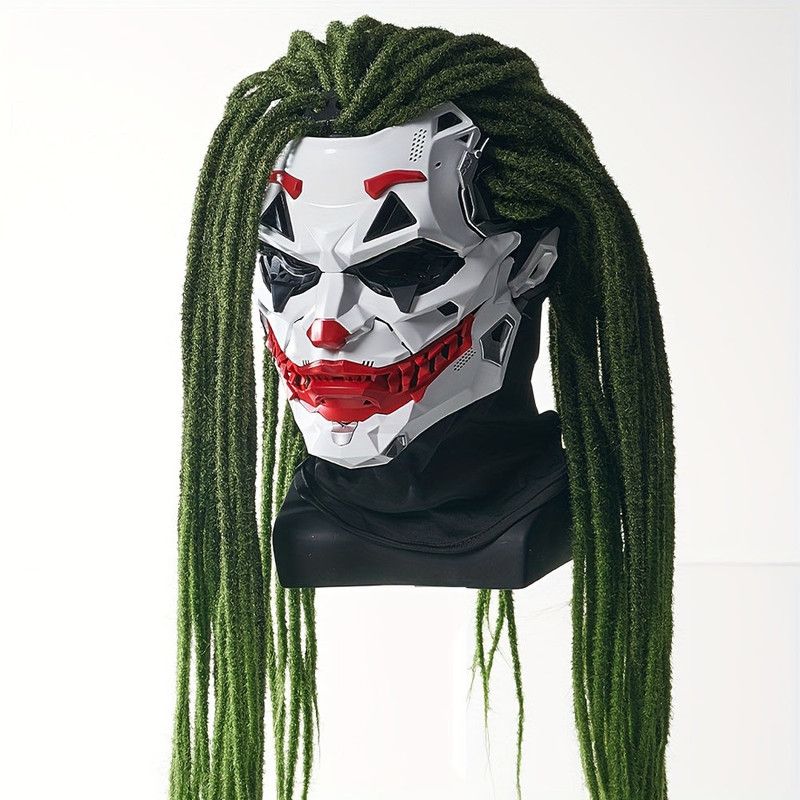 Joker Clown Costume Mask with Braids