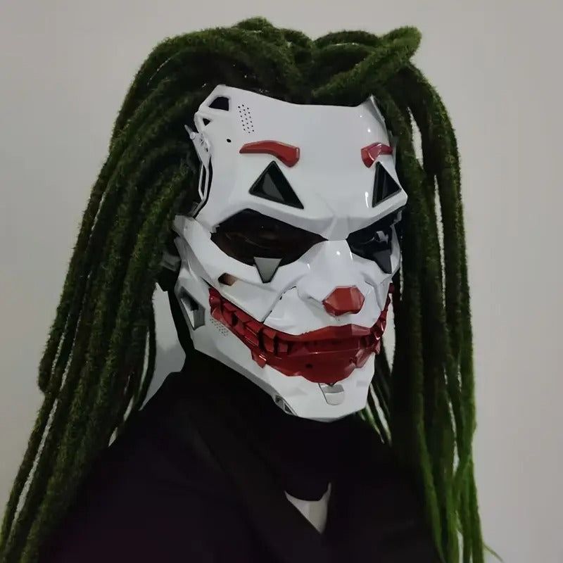 Joker Clown Costume Mask with Braids view 3