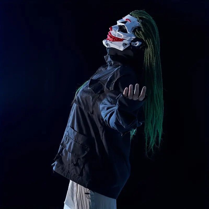 Joker Clown Costume Mask with Braids view 4