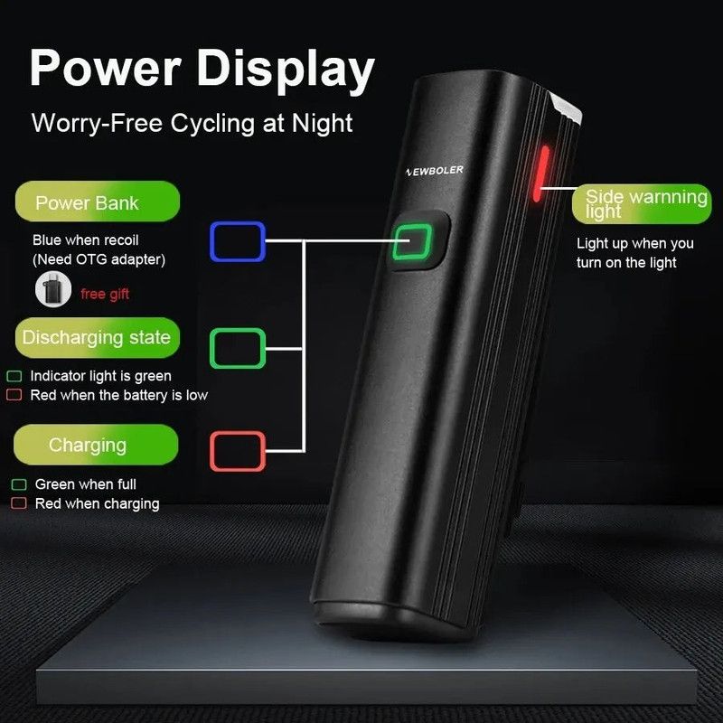 USB Rechargeable Bicycle Light Set Black view 5