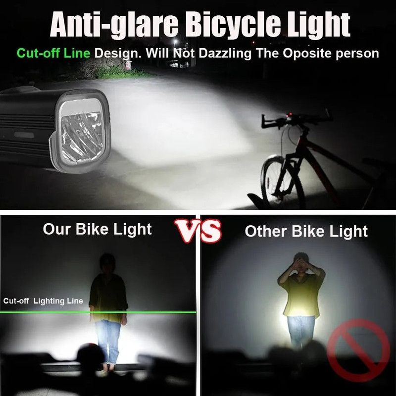 USB Rechargeable Bicycle Light Set Black view 8