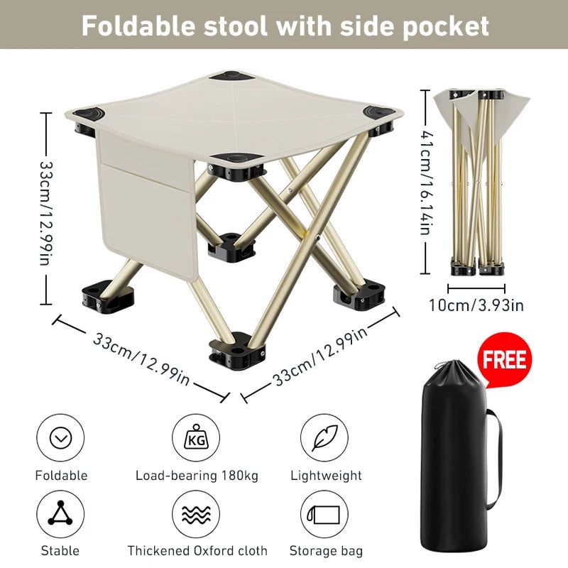 Outdoor Portable Folding Stool White view 4
