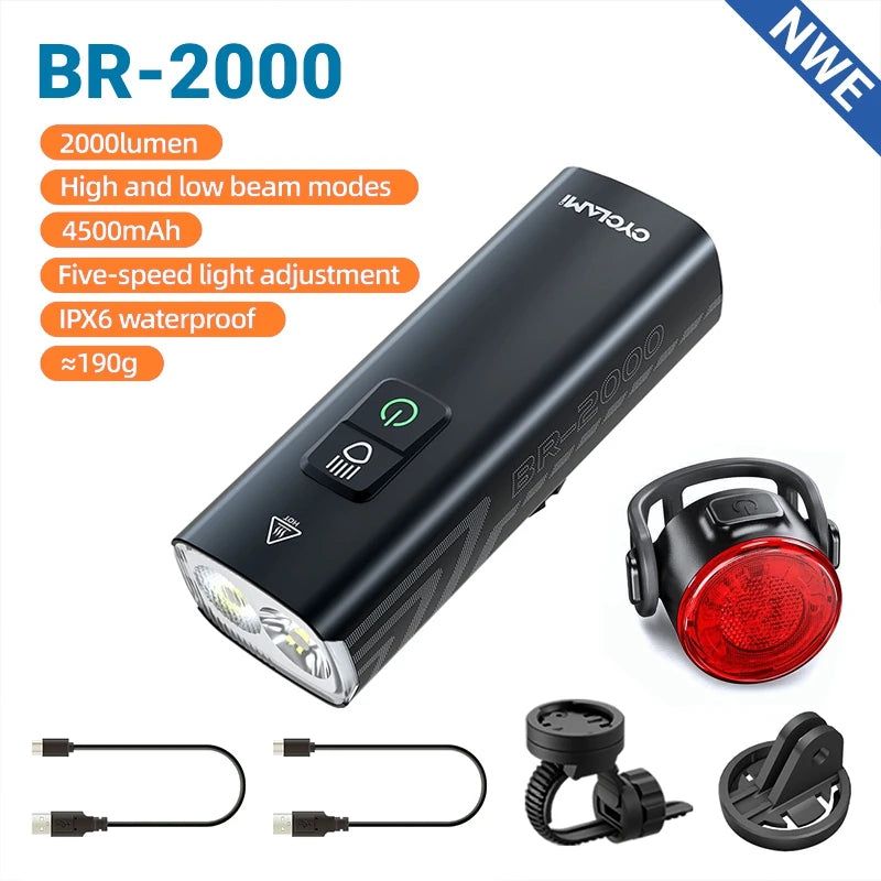 Rechargeable LED Bike Light Set Black view 2