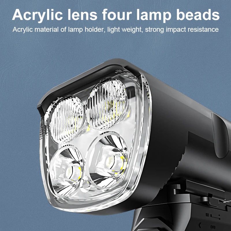 6400mAh USB Rechargeable Bike Light Black view 3