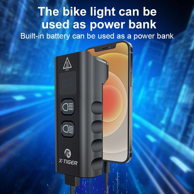 6400mAh USB Rechargeable Bike Light Black view 4