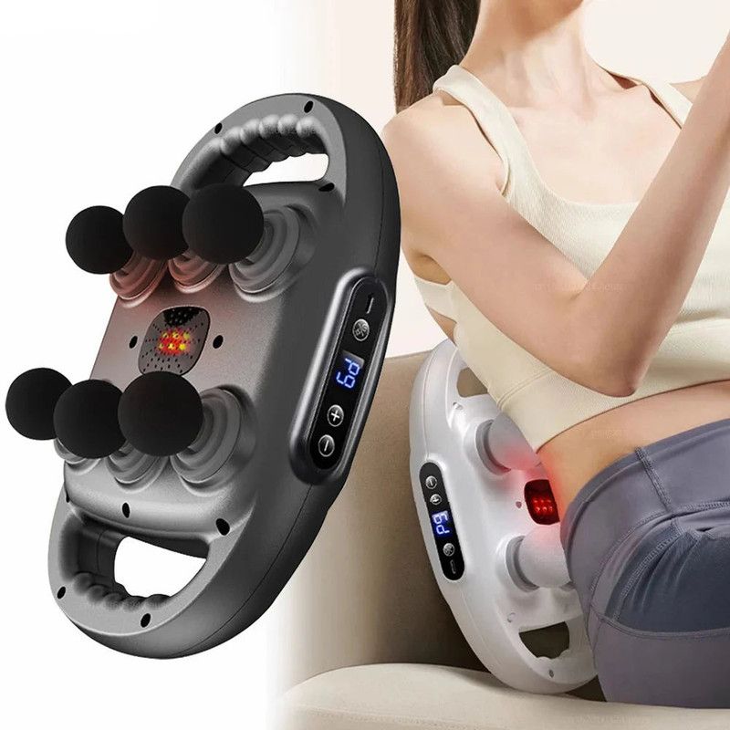 6-Head Fascia Massage Gun Tissue Muscle Black view 2