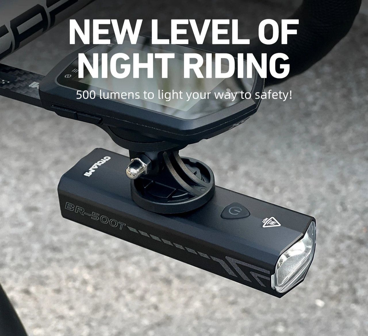 500 Lumen USB Rechargeable Bike Light Black view 2