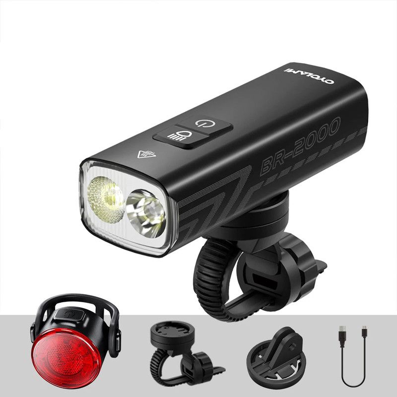 Bicycle Headlight with Taillight Black view 3