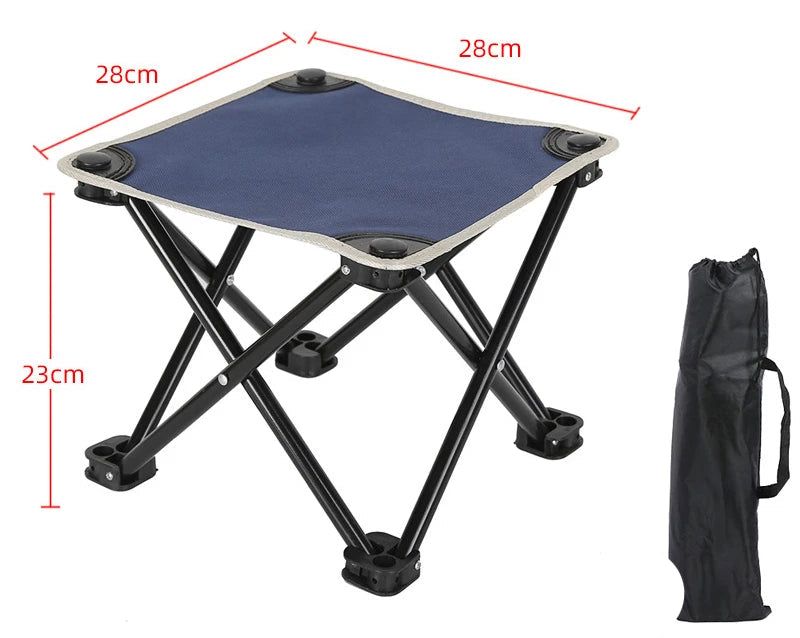 Collapsible Mini Folding Stool Blue view 2
