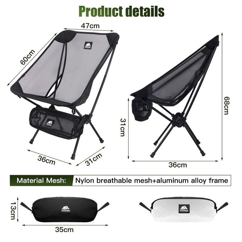 2pcs Outdoor Folding Moon Chairs Black view 5