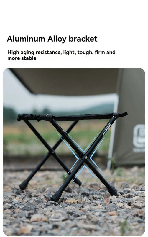 Ultra-Light Folding Camping Stool Black view 2