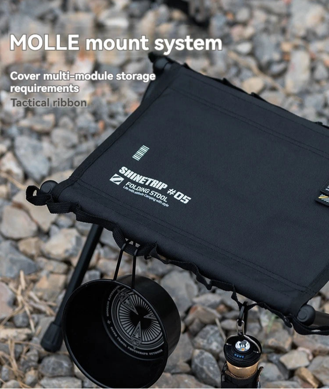 Ultra-Light Folding Camping Stool Black view 5