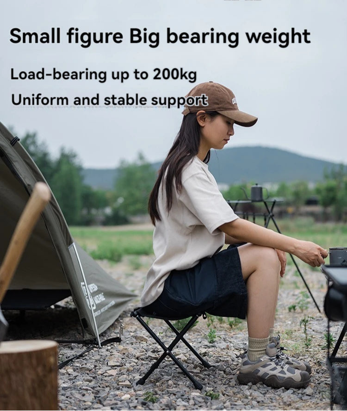 Ultra-Light Folding Camping Stool Black view 6