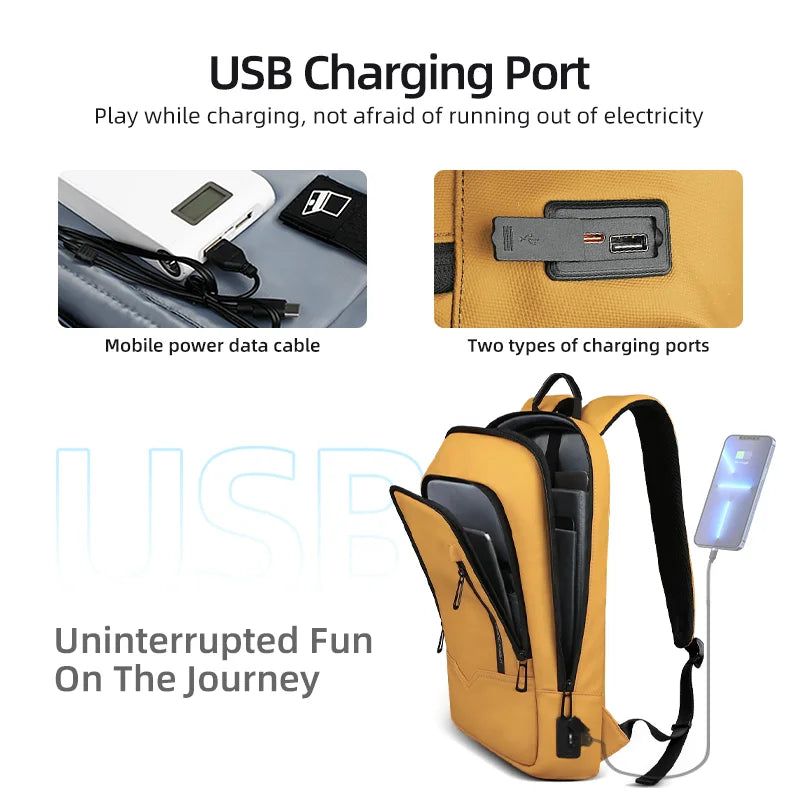 15.6-Inch Thin Laptop Backpack Yellow view 2