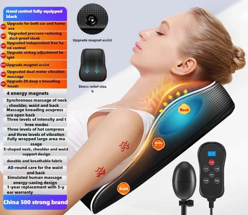 Electric Cervical Pillow Massager Black view 3