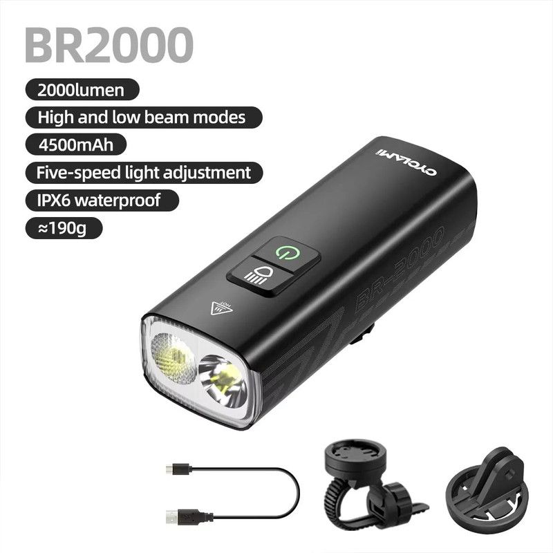 Multi-Function Bike Front Light Black view 3