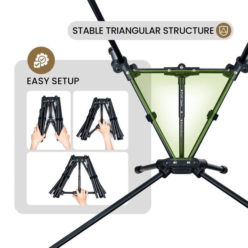Portable High-Back Camping Chair Khaki view 3