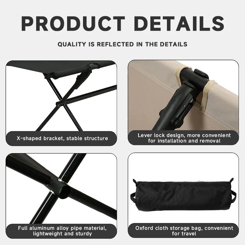 Folding Double Camping Stool Black view 2
