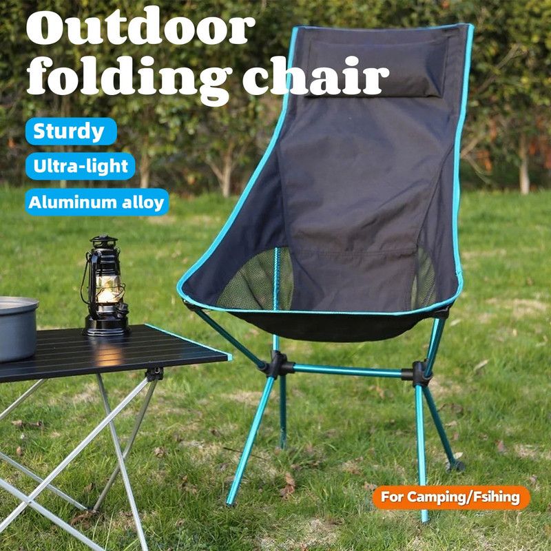 Ultra-Light Folding Camping Chair Blue view 2