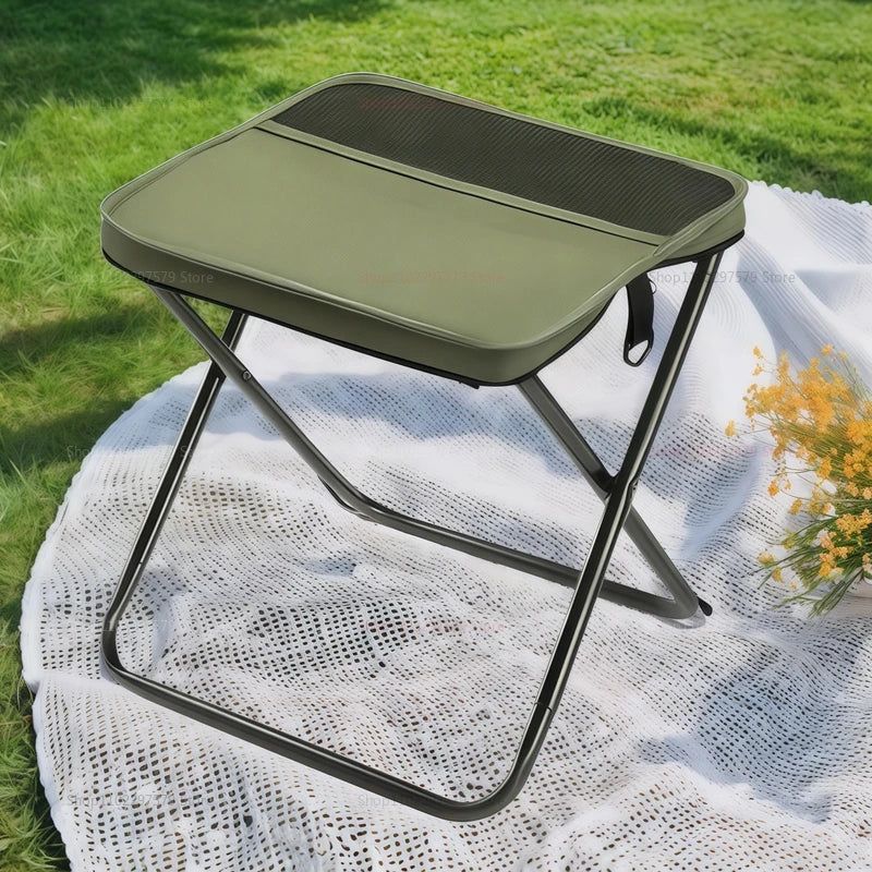 Portable Folding Backpack Stool Green view 2