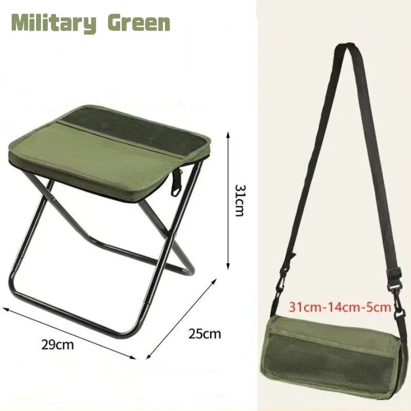 Portable Folding Backpack Stool Green view 3