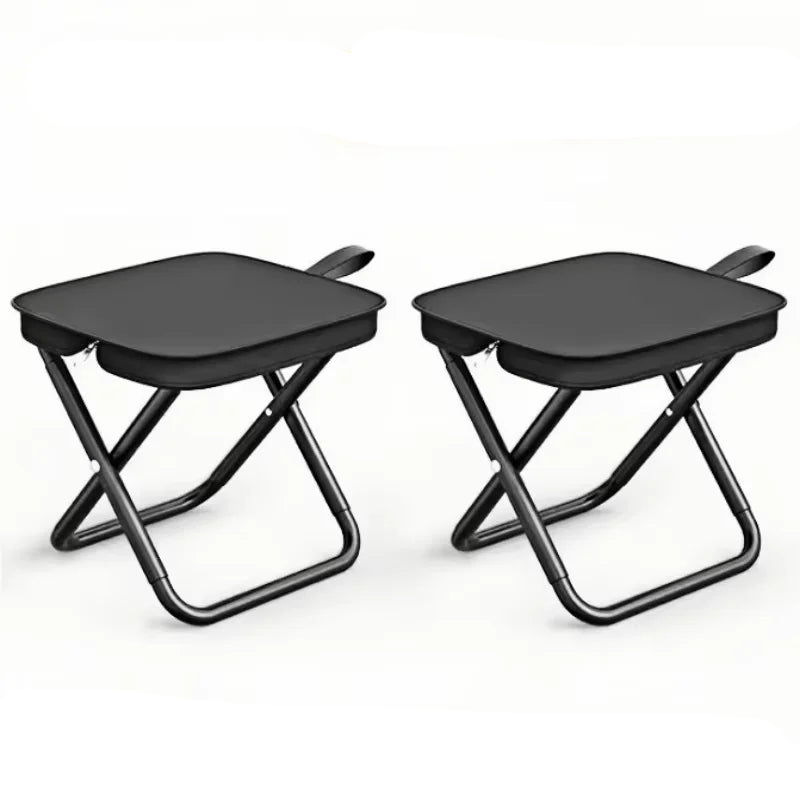 2PCS Portable Folding Backpack Stools Black view 4