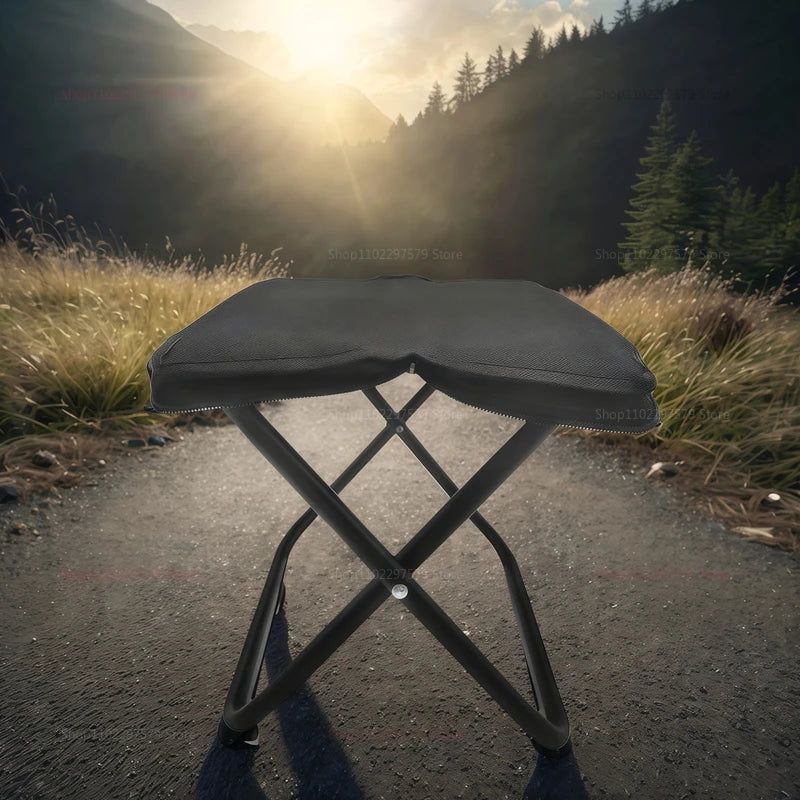 2PCS Portable Folding Backpack Stools Black view 6