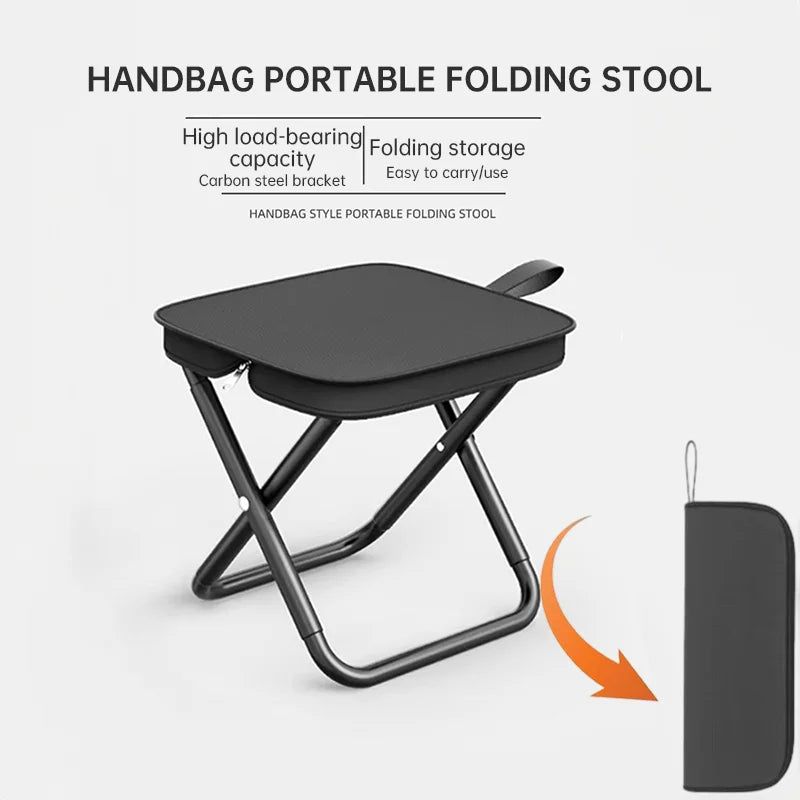 2PCS Portable Folding Backpack Stools Black view 8