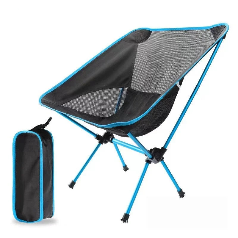 Premium Foldable Camping Chair Blue view 2