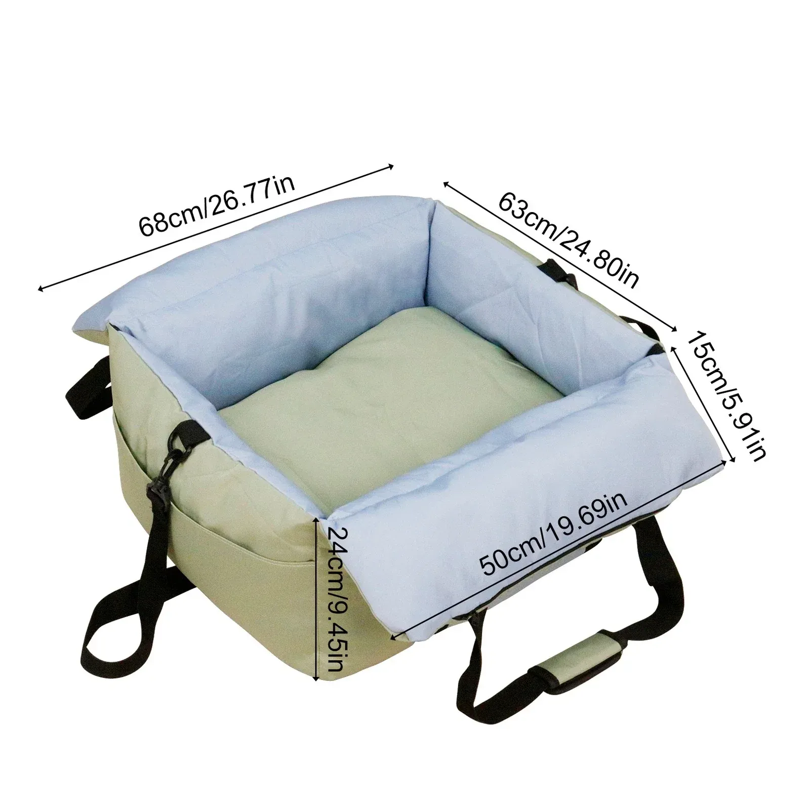 Washable Dog Car Seat Bed Pet Booster Seat Carrier with Safety Leash Portable view 4