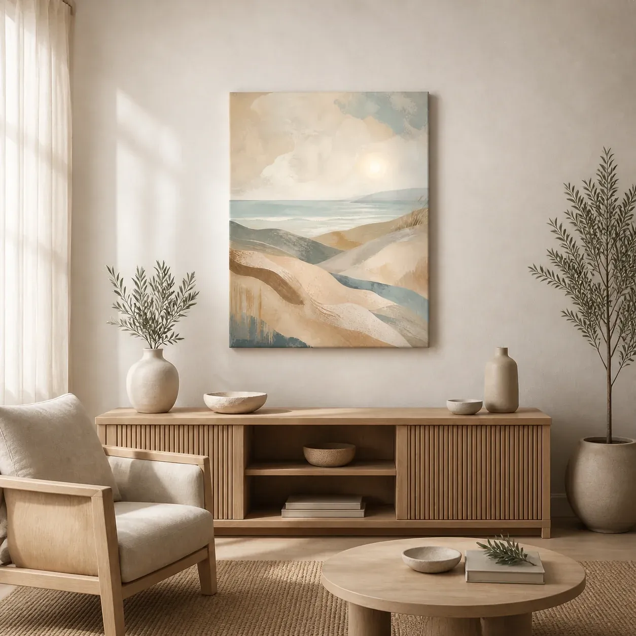 Coastal Drift Stretched Canvas Wall Art - Portrait - 60W x 120H cm