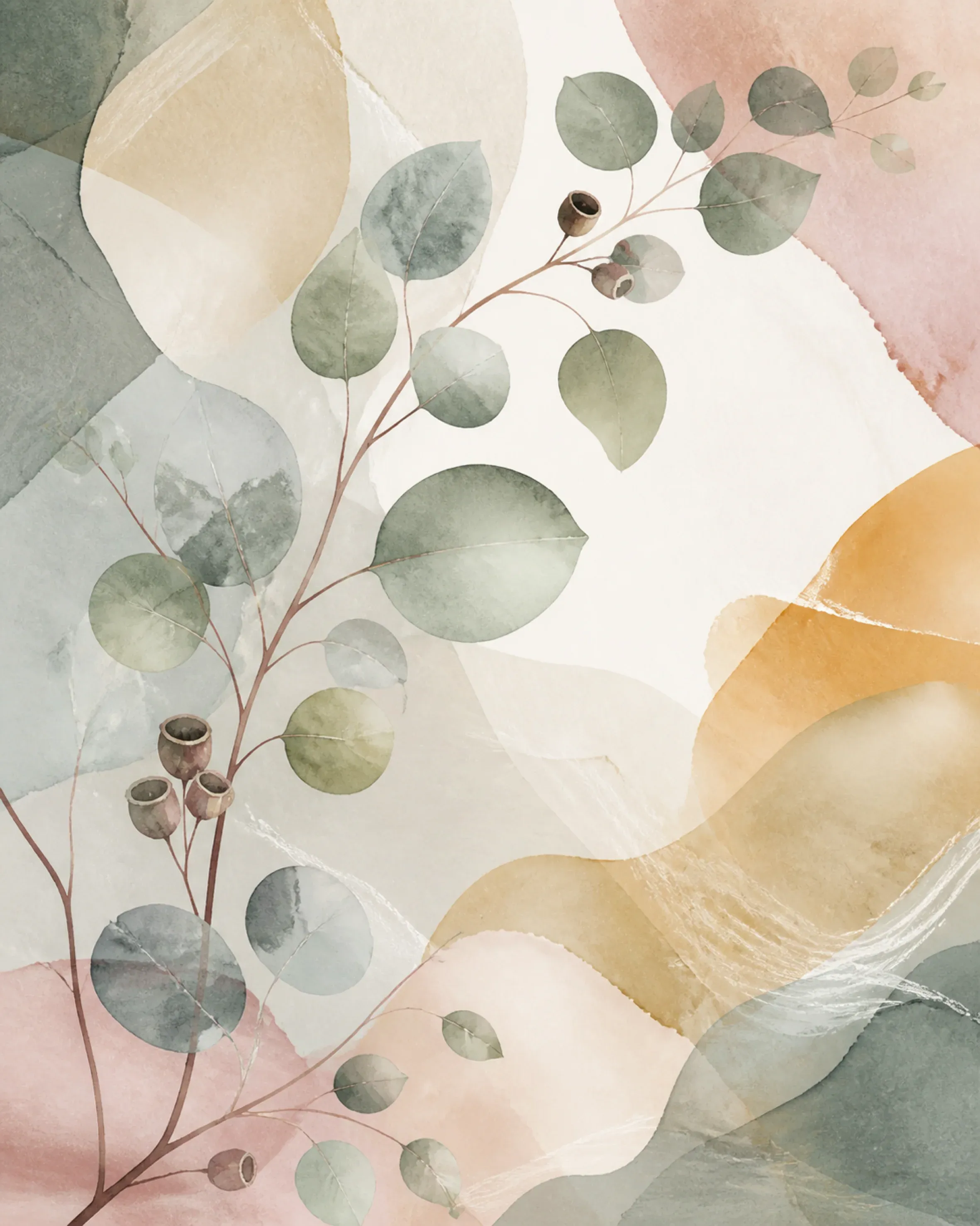 Eucalyptus Reverie Floating Frame Canvas Wall Art - Portrait - 40W x 50H cm view 4