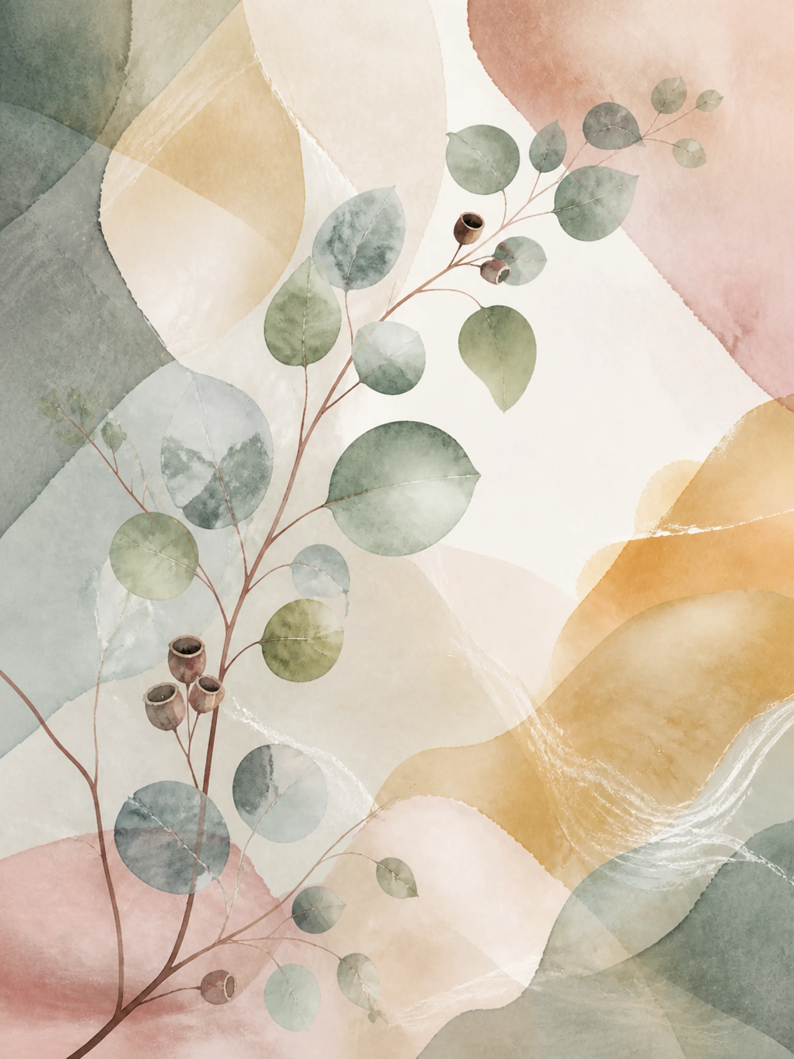 Eucalyptus Reverie Floating Frame Canvas Wall Art - Portrait - 40W x 50H cm view 5
