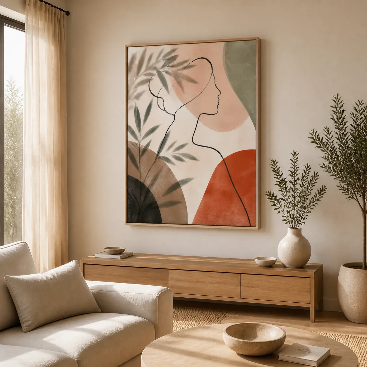 Quiet Muse Floating Frame Canvas Wall Art - Portrait - 40W x 50H cm - Black