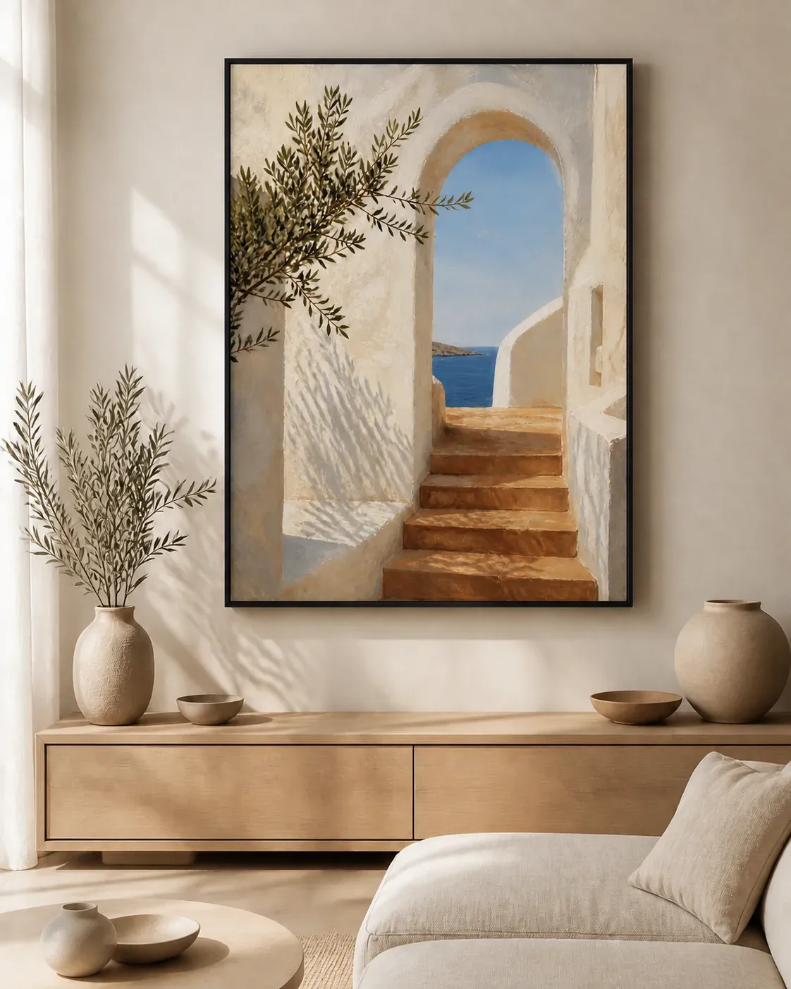 Sunlit Passage Floating Frame Canvas Wall Art - Portrait - 40W x 50H cm view 2
