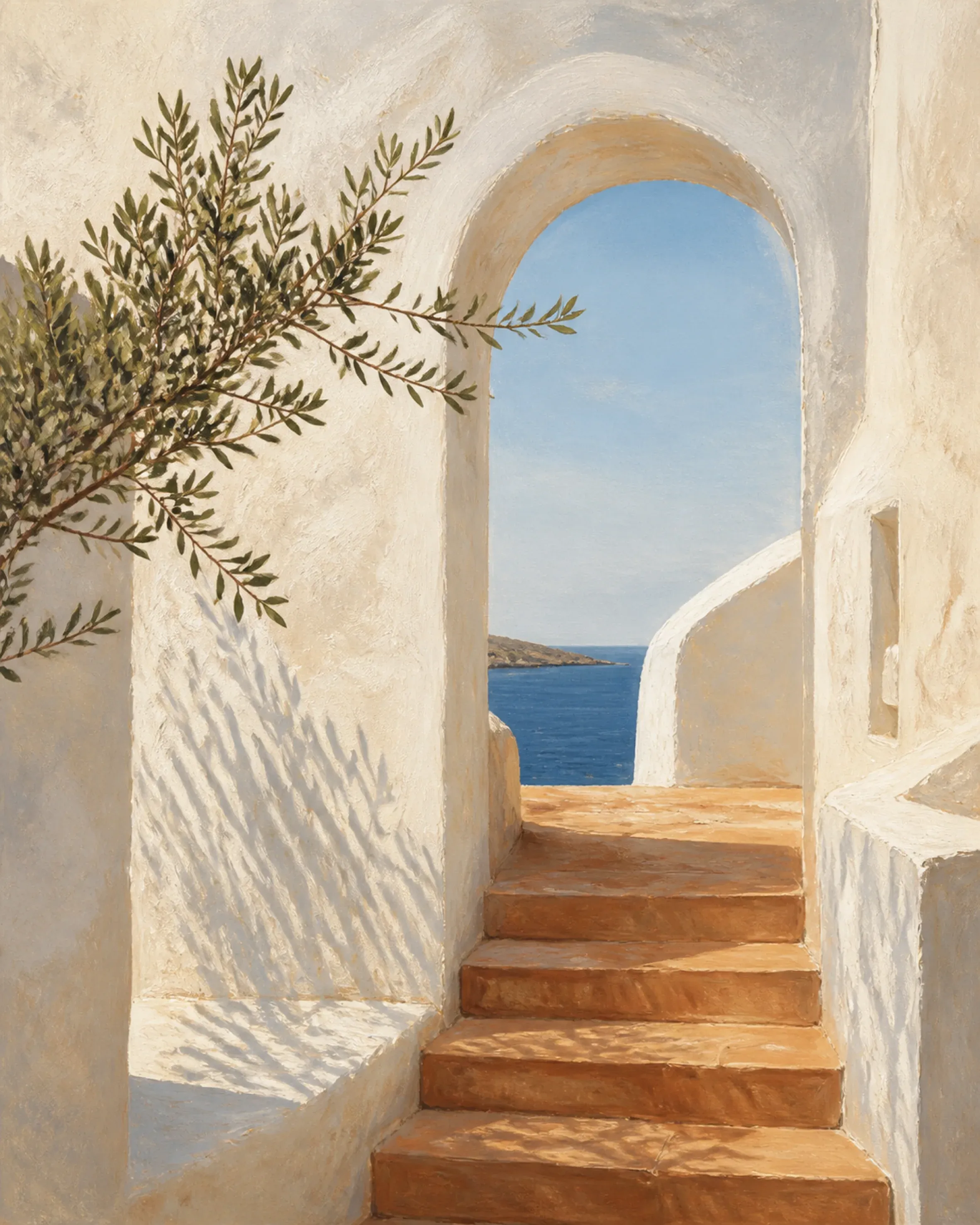 Sunlit Passage Floating Frame Canvas Wall Art - Portrait - 40W x 50H cm view 4