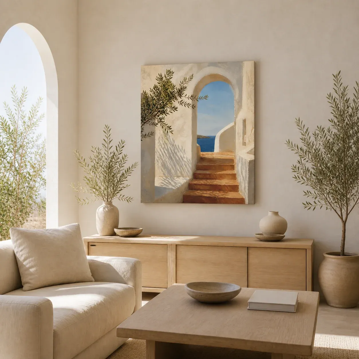 Sunlit Passage Stretched Canvas Wall Art - Portrait - 60W x 80H cm