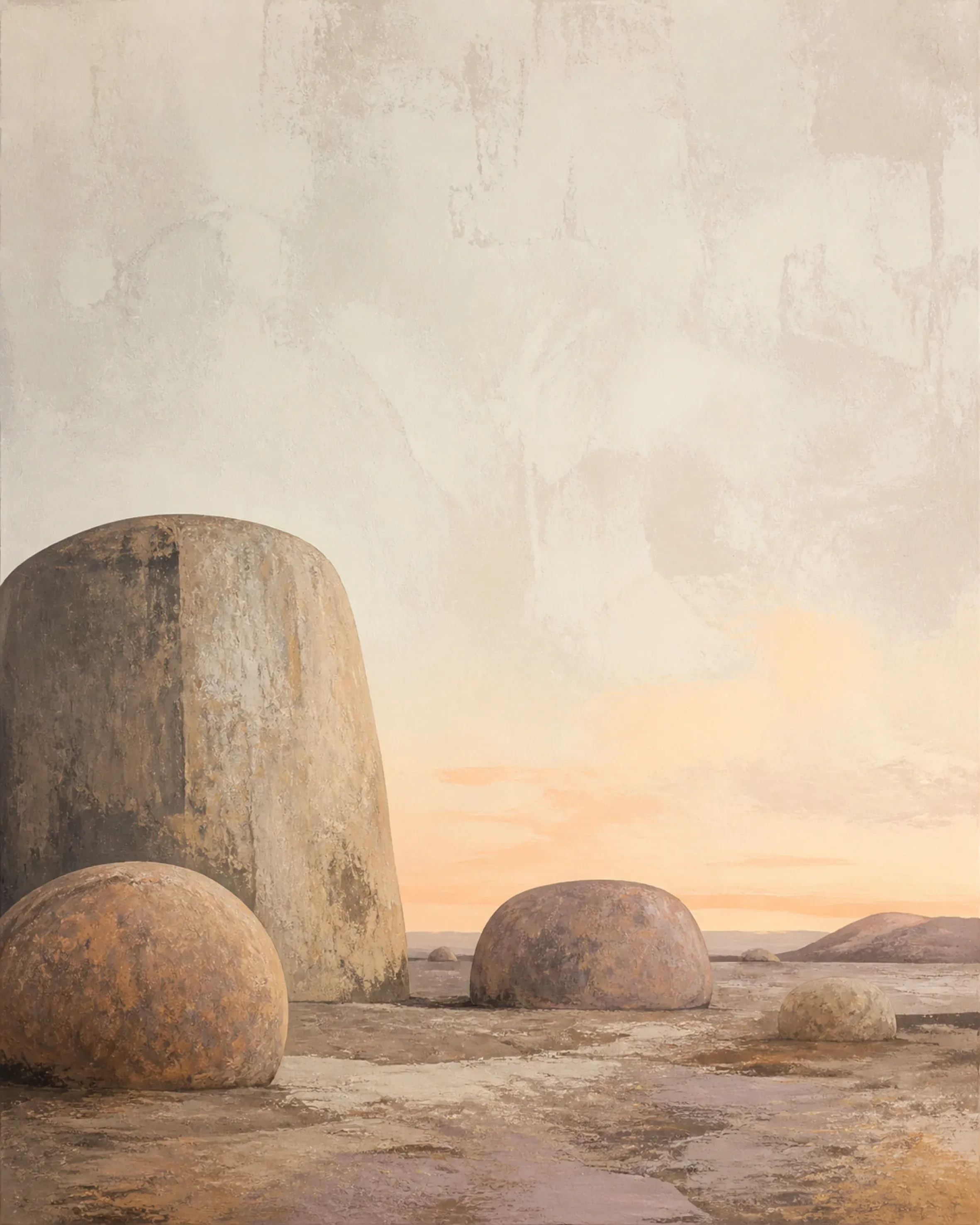 Stone and Sky Floating Frame Canvas Wall Art - Portrait - 60W x 120H cm - Black view 4
