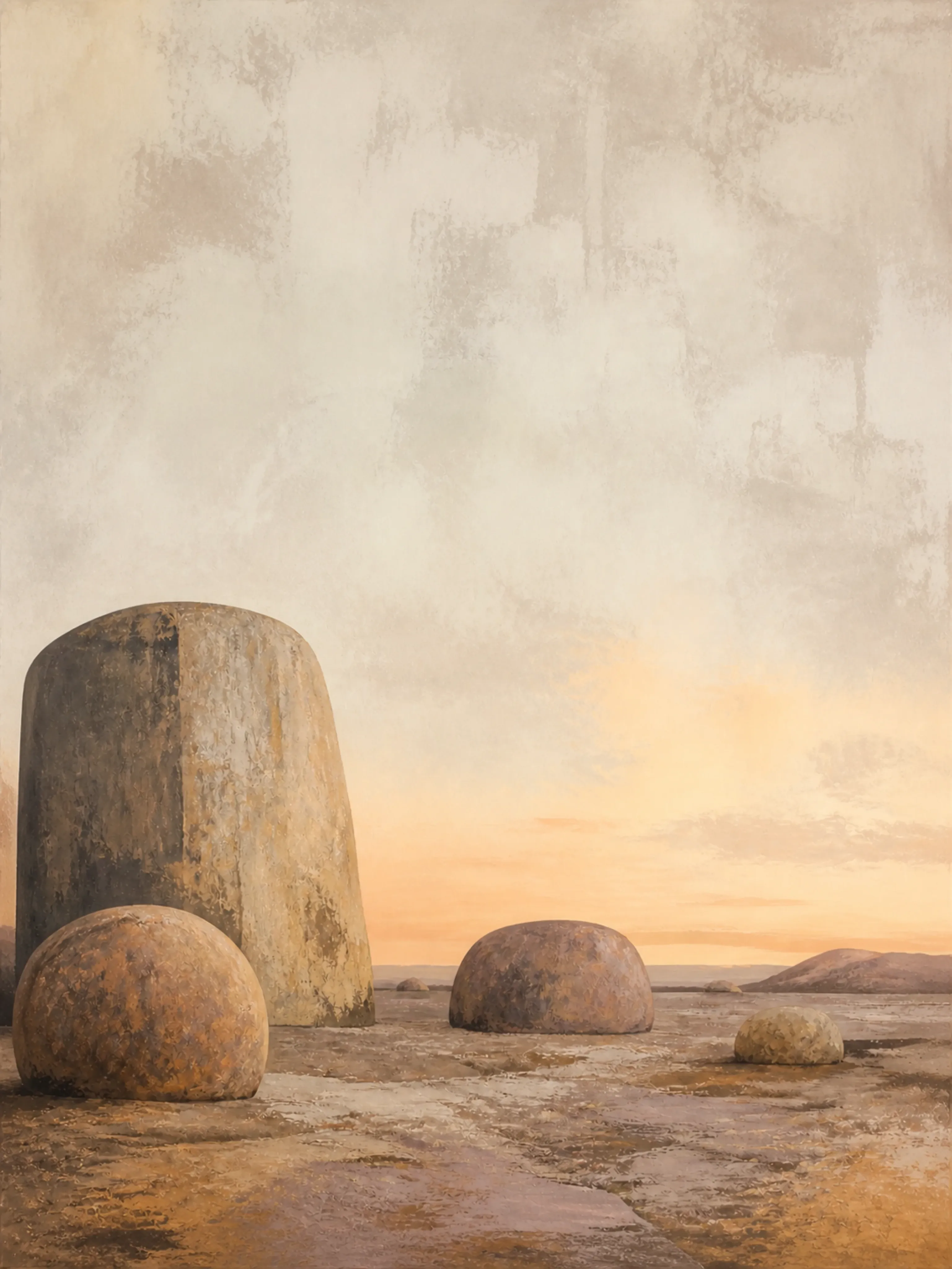 Stone and Sky Floating Frame Canvas Wall Art - Portrait - 60W x 120H cm view 5