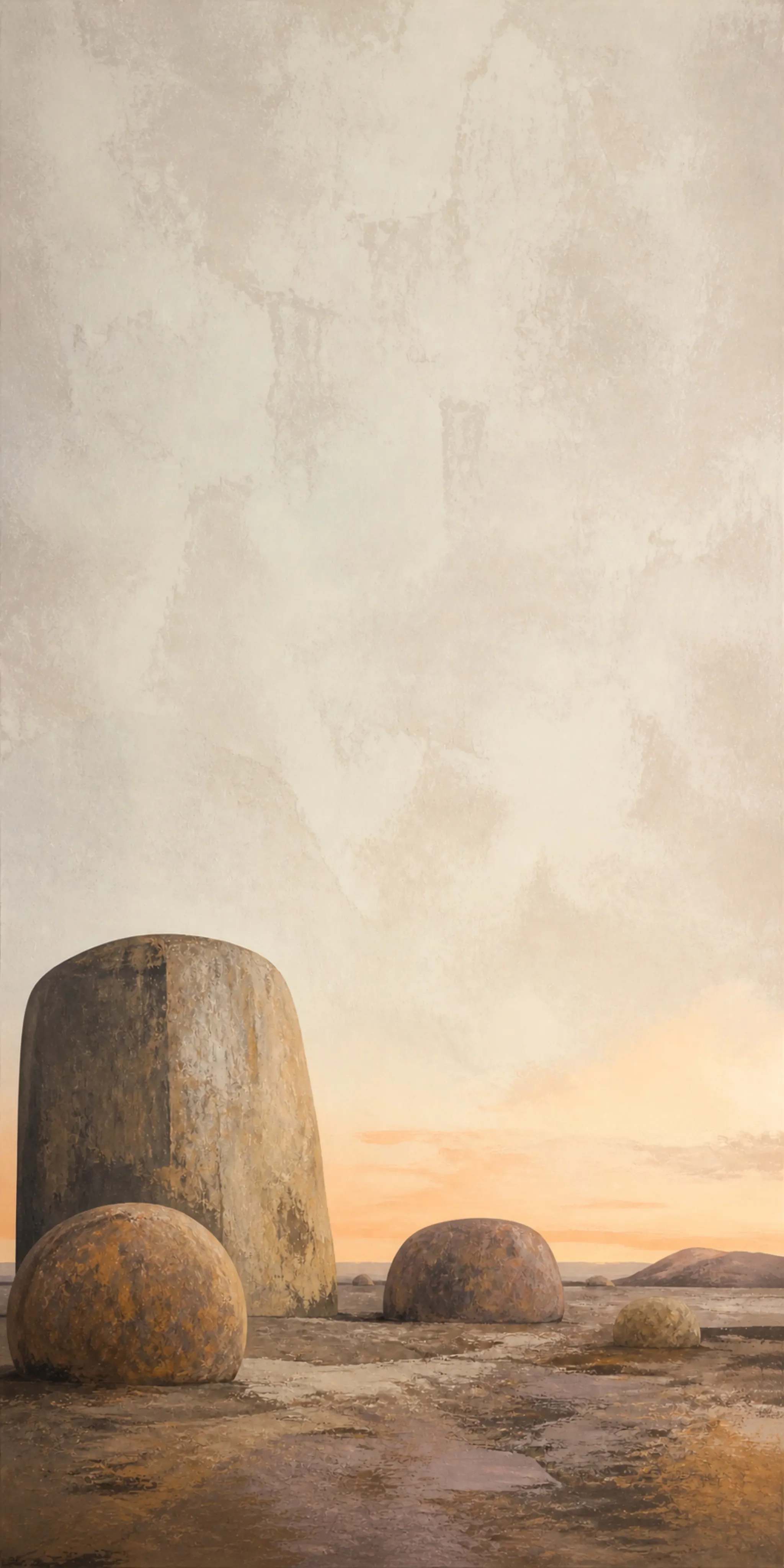 Stone and Sky Floating Frame Canvas Wall Art - Portrait - 60W x 120H cm - White view 6