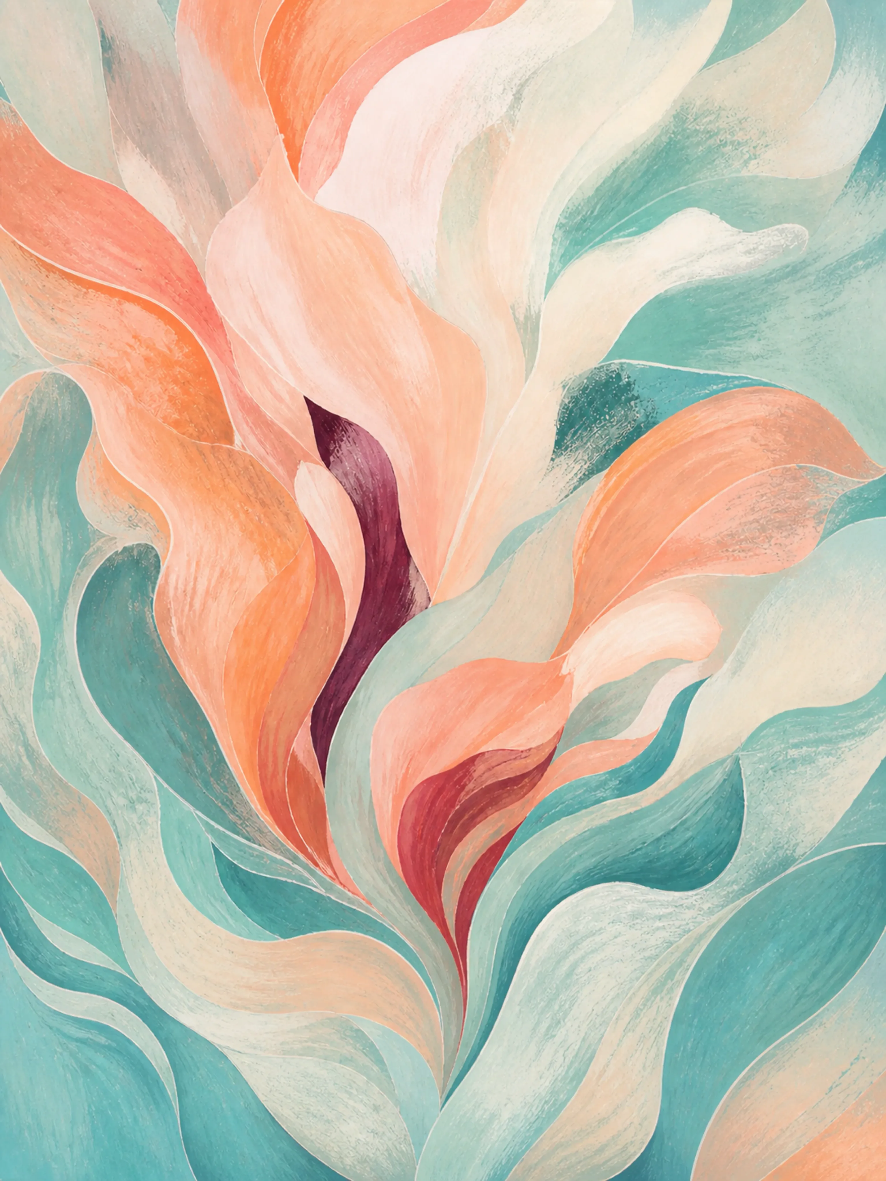 Tidal Bloom Floating Frame Canvas Wall Art - Portrait - 60W x 120H cm - Black view 5