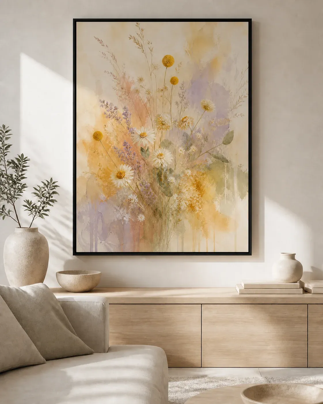 Wildflower Veil Floating Frame Canvas Wall Art - Portrait - 60W x 120H cm view 2