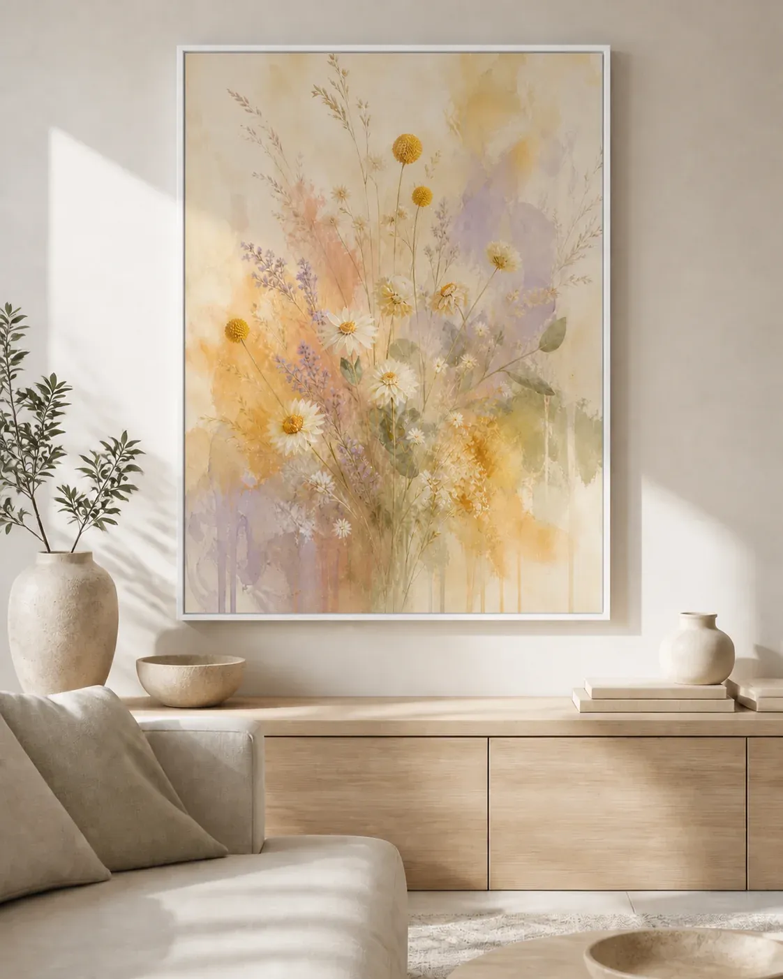 Wildflower Veil Floating Frame Canvas Wall Art - Portrait - 60W x 120H cm view 3