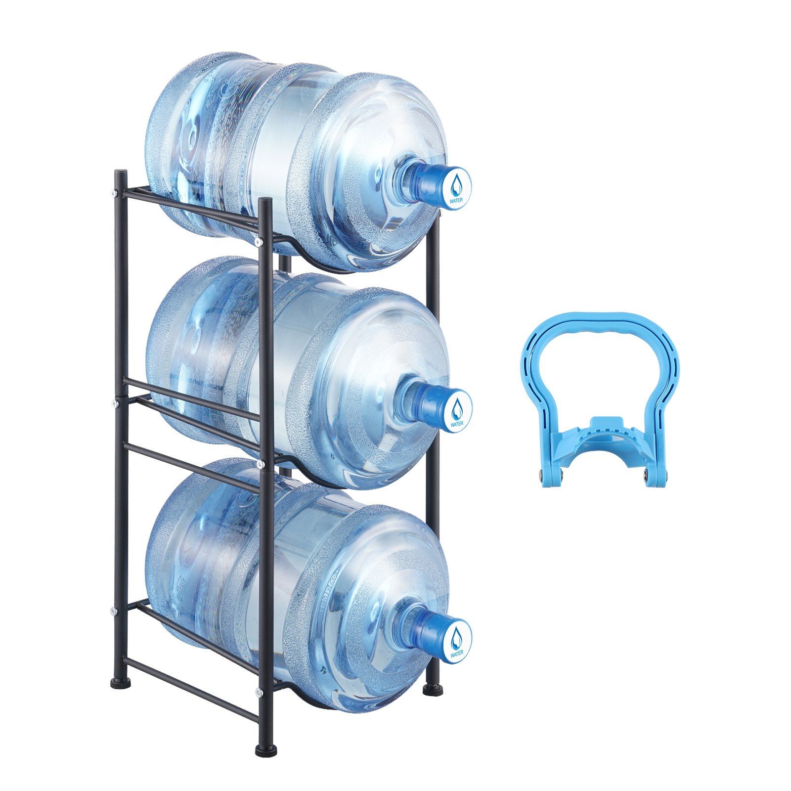 3 Tier 5 Gallon Water Bottle Holder Heavy Duty Single Row Water Jug Rack for 3