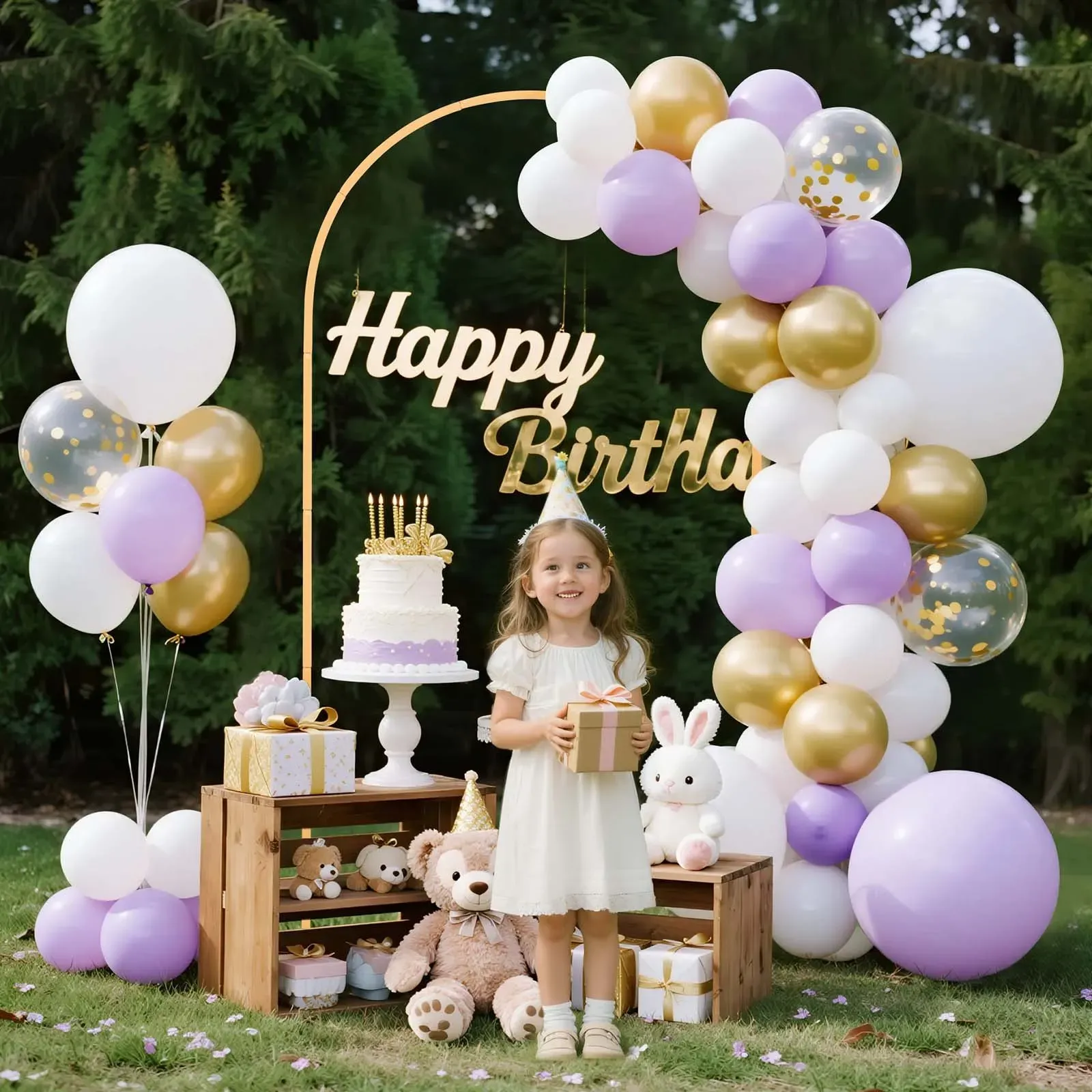 Arch Backdrop Stand, 2 x 1 m, Stable Structure, Easy Assembly, 1 Set Gold view 2